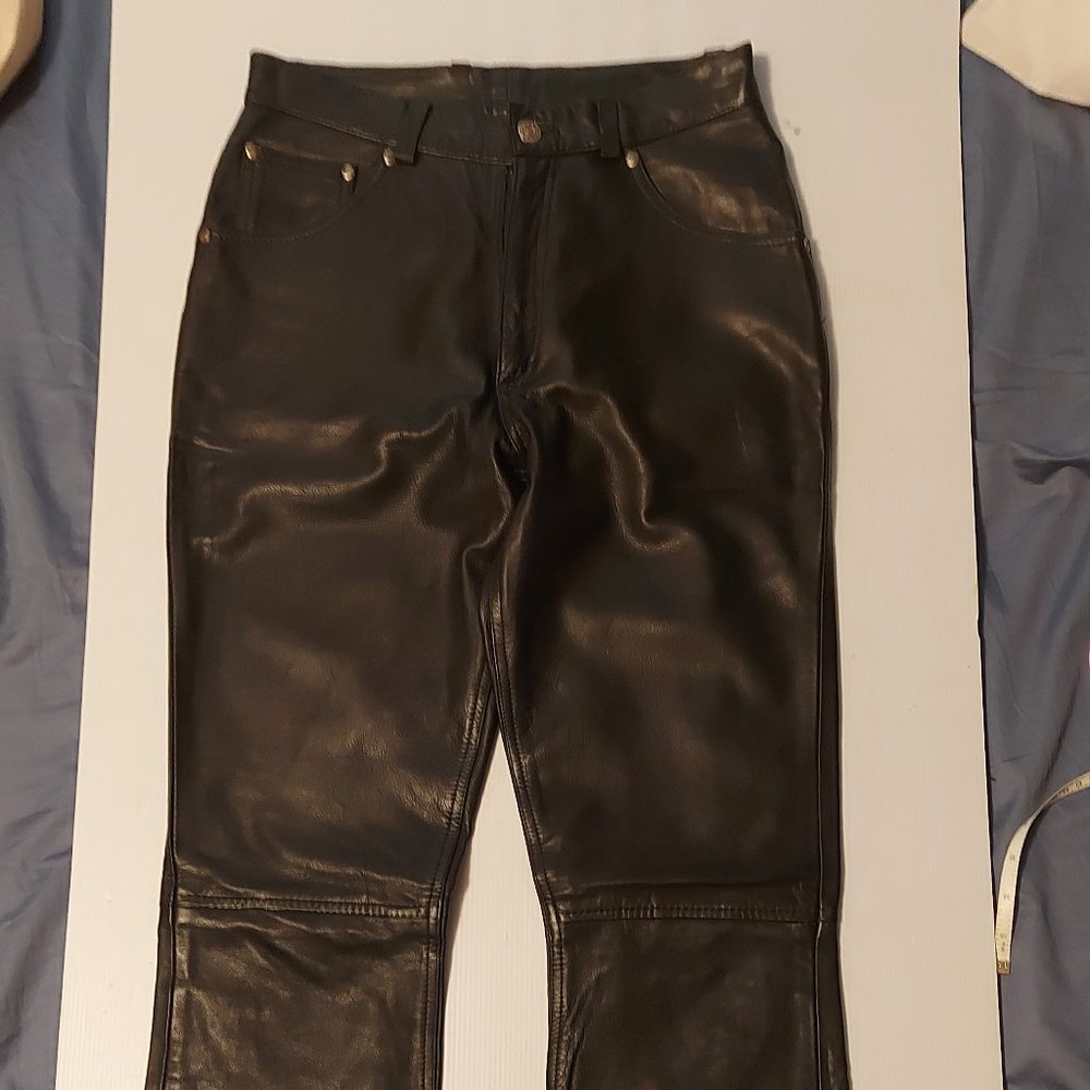 5 pocket Leather Jeans